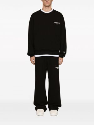 Bavlněné sportovní kalhoty s potiskem Dolce & Gabbana černé