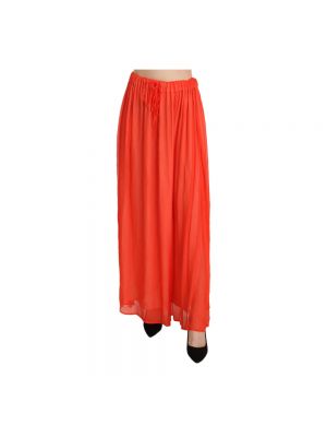 Długa spódnica z wiskozy plisowana z krepy Jucca pomarańczowa