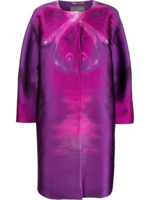Длинное пальто с рисунком длинное Alberta Ferretti, фиолетовое