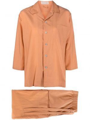 Памучна копринена пижама Olivia Von Halle оранжево