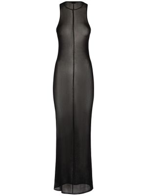 Viszkóz ruha Saint Laurent fekete