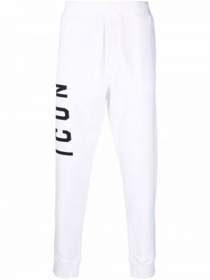 Pantalon de joggings slim à imprimé Dsquared2 blanc