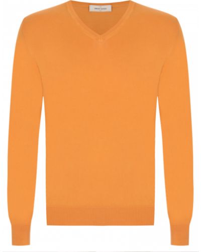 Оранжевый хлопковый пуловер Gran Sasso