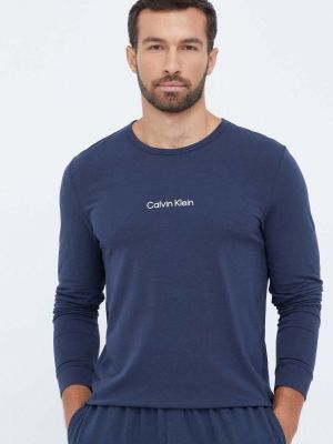 Majica z dolgimi rokavi Calvin Klein Underwear modra