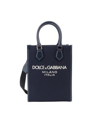 Nylonowa shopperka Dolce And Gabbana niebieska