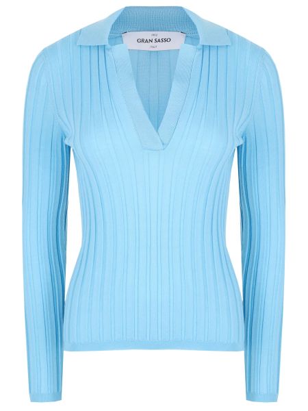 Шерстяной свитер Gran Sasso голубой