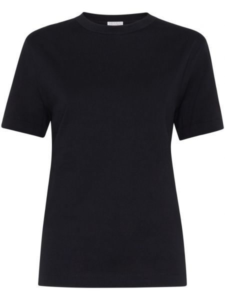 Černé bavlněné tričko Brunello Cucinelli