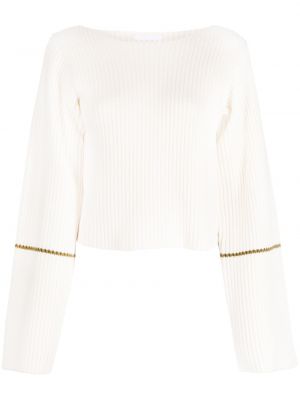 Плетен пуловер Helmut Lang бяло