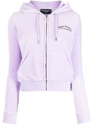 Hoodie med dragkedja Juicy Couture lila