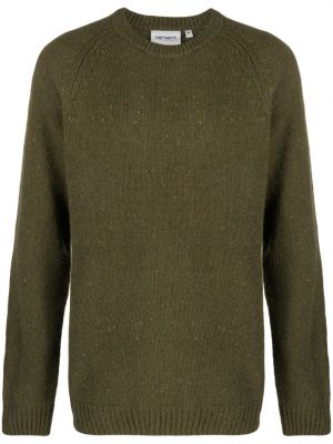 Bombažni volneni pulover Carhartt Wip zelena