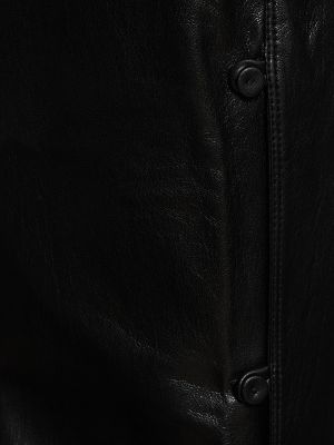 Műbőr bőr egyenes szárú nadrág Nanushka fekete