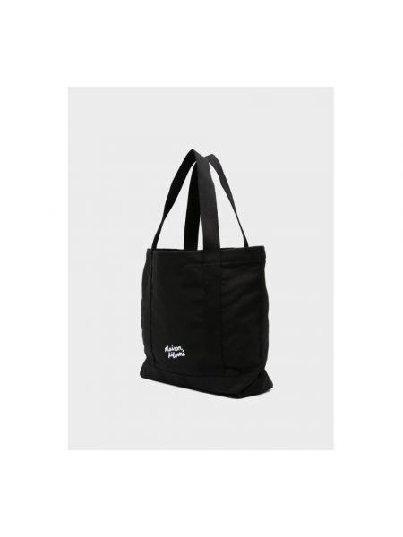 Shopper handtasche mit taschen Maison Kitsuné schwarz