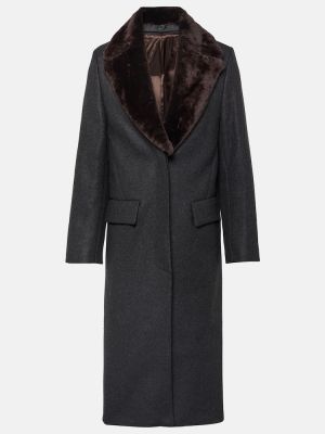 Gyapjú kabát Toteme szürke