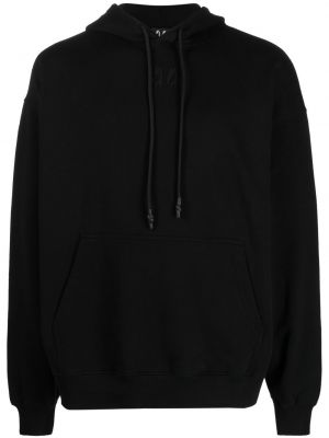 Kokvilnas kapučdžemperis ar izšuvumiem 44 Label Group melns