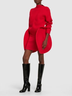 Falda de lana Victoria Beckham rojo