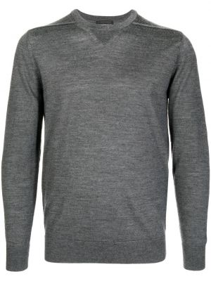 Pull col rond Emporio Armani gris