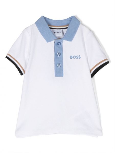 Polo con stampa Boss Kidswear bianco