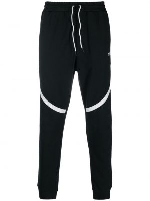 Spodnie sportowe bawełniane z nadrukiem Oakley czarne