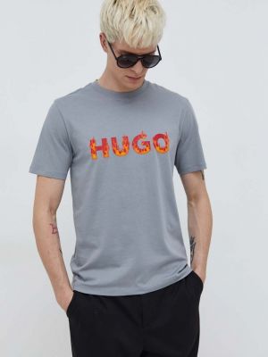 Koszulka z nadrukiem Hugo szara