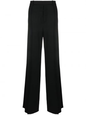 Pantaloni din satin cu dungi Saint Laurent negru