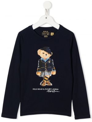 T-shirt för tjejer Ralph Lauren Kids blå