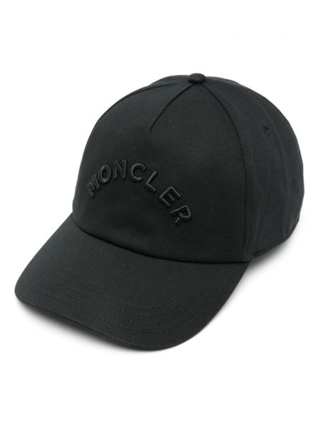 Kokvilnas cepure ar izšuvumiem Moncler melns