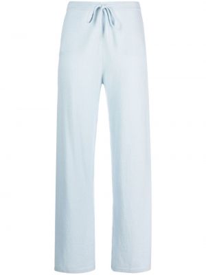 Kašmírové volné kalhoty s výšivkou Chinti And Parker - modrá