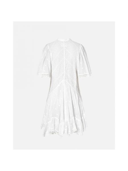 Kleid mit stickerei aus baumwoll Isabel Marant weiß