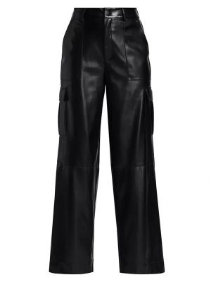 Кожаные брюки из искусственной кожи Cami Nyc черные