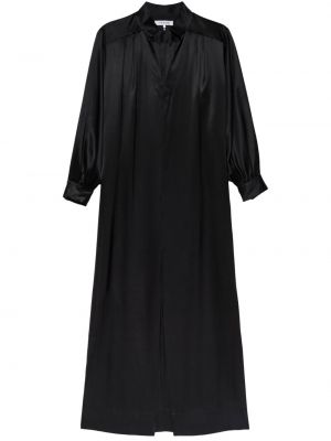 Копринена сатенена рокля Frame черно