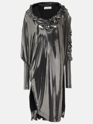 Midi obleka z draperijo Vivienne Westwood srebrna