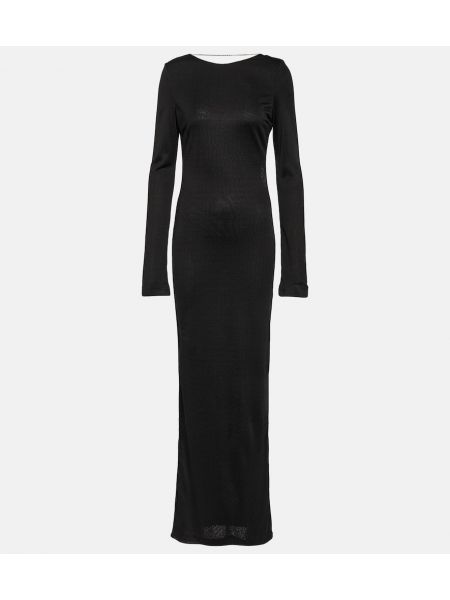 Jersey dolga obleka Saint Laurent črna