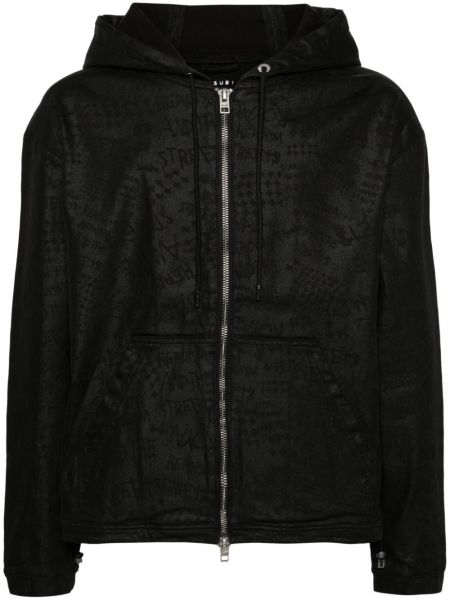 Jacquard lange jacke mit kapuze Ksubi schwarz