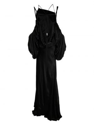 Drapované asymetrické večerní šaty Ann Demeulemeester černé