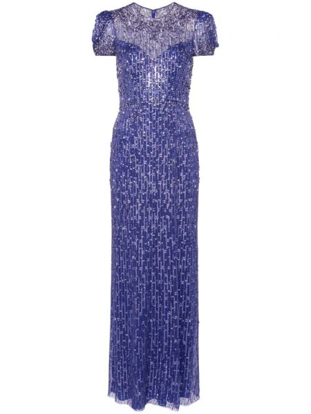 Večerní šaty s flitry Jenny Packham modré
