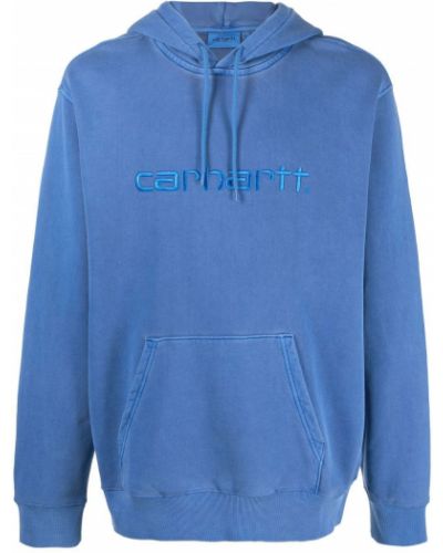 Hoodie med broderi Carhartt Wip blå