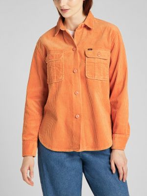 Manšestrová košile Lee oranžová