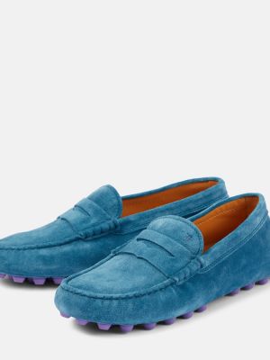 Pantofi loafer din piele de căprioară Tod's albastru