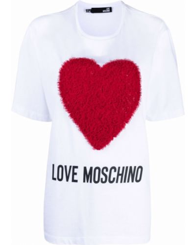 Camiseta con corazón Love Moschino blanco