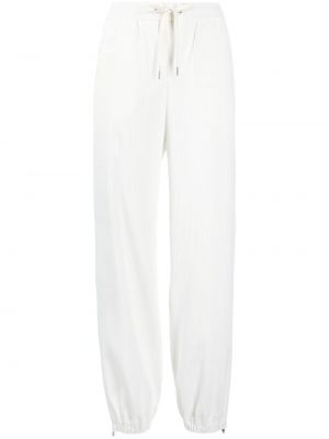 Spodnie sportowe sztruksowe Moncler białe