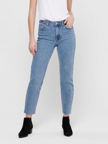 Priliehavé džínsy s rovným strihom Only modrá