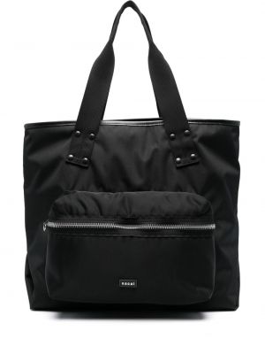 Nákupná taška na zips s vreckami Sacai čierna