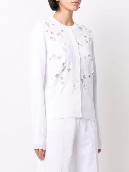 Prolamovaný květinový kardigan s výšivkou Dolce & Gabbana bílý