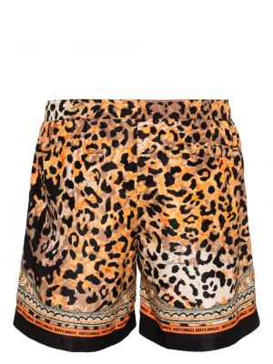 Shorts à imprimé et imprimé rayures tigre Just Cavalli orange