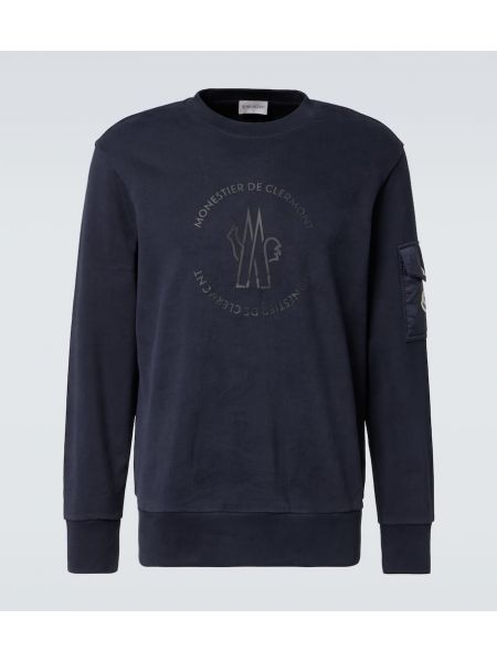 Jersey pamuklu sweatshirt Moncler mavi Shopsy