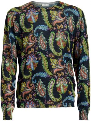 Плетен пуловер с принт с пейсли десен Etro черно