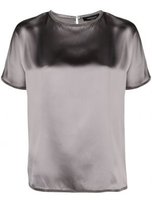 Krištáľové saténové tričko Fabiana Filippi sivá