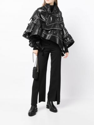 Lederjacke mit reißverschluss Junya Watanabe schwarz