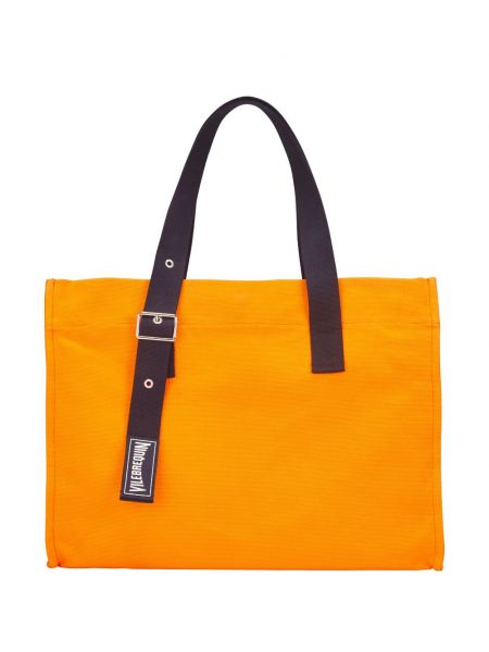 Medvilninė shopper rankinė Vilebrequin oranžinė