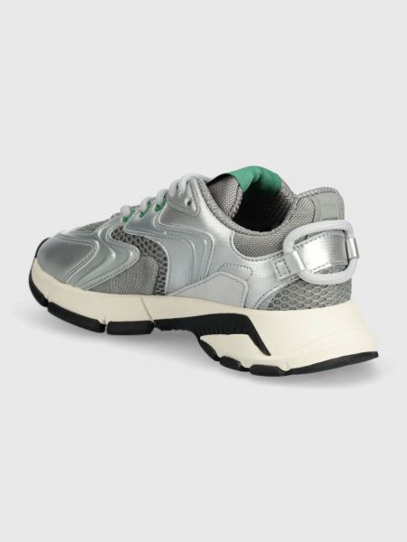 Bőr sneakers Lacoste ezüstszínű